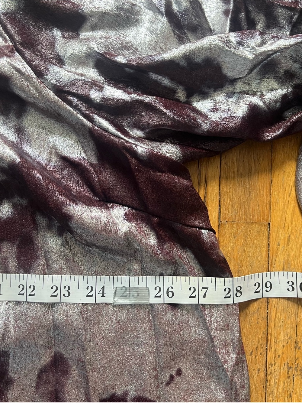 Umgee Maroon and Silver Tie-Dye Smocked Neck Tunic - Picture 7 of 11